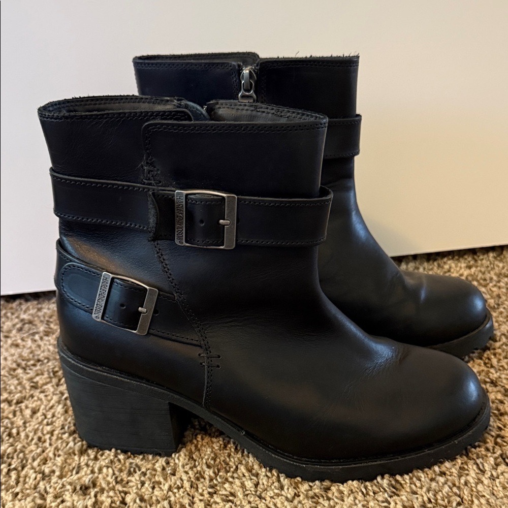 Harley-Davidson Women’s Black Leather Heeled Boots